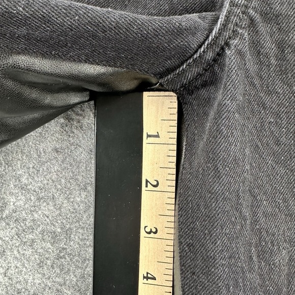Abercromie & Fitch Vegan Leather Pants Womens 10 Black The 90's Ultra High Rise - Picture 6 of 15